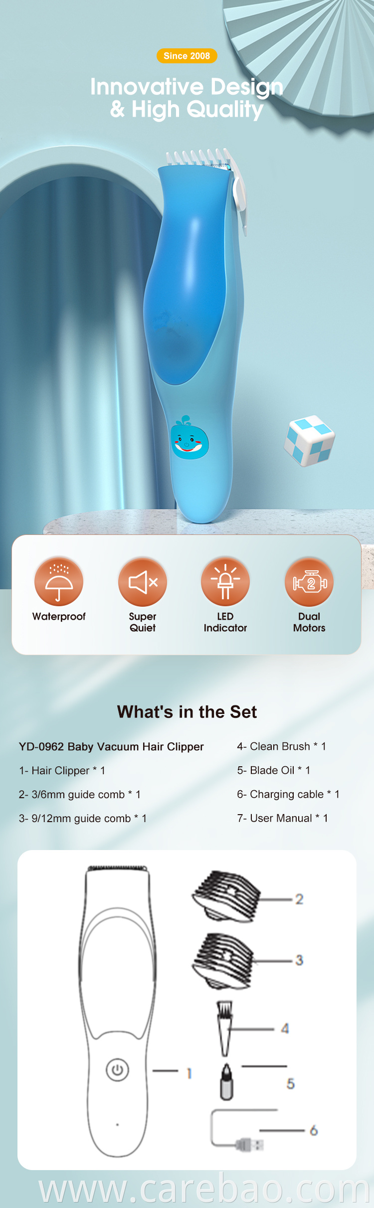 Electric Baby Vacuum Hair Clipper